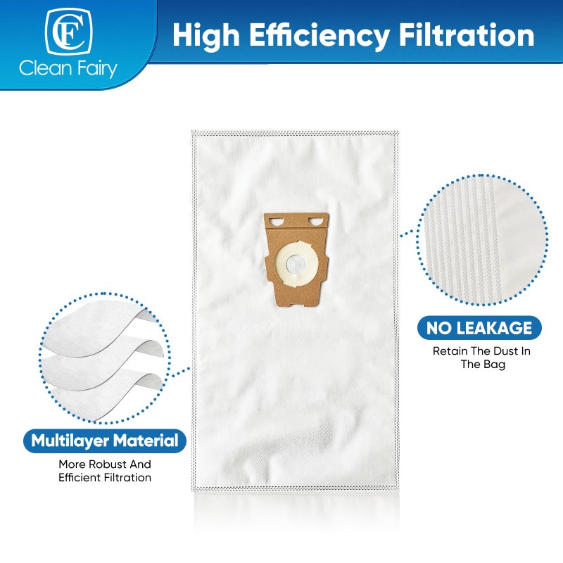 CF Clean Fairy 10 Pack HEPA Vacuum Bags Compatible with Kirby Sentria Avalir Ultimate G Series 3-Layer HEPA Filtration Replaces F-Style & Twist-Style 204814 204811 205811 204808 - Image 3